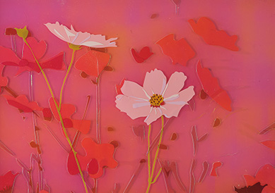 左:『芙蓉』(2023) 上:『コスモス』(2023)